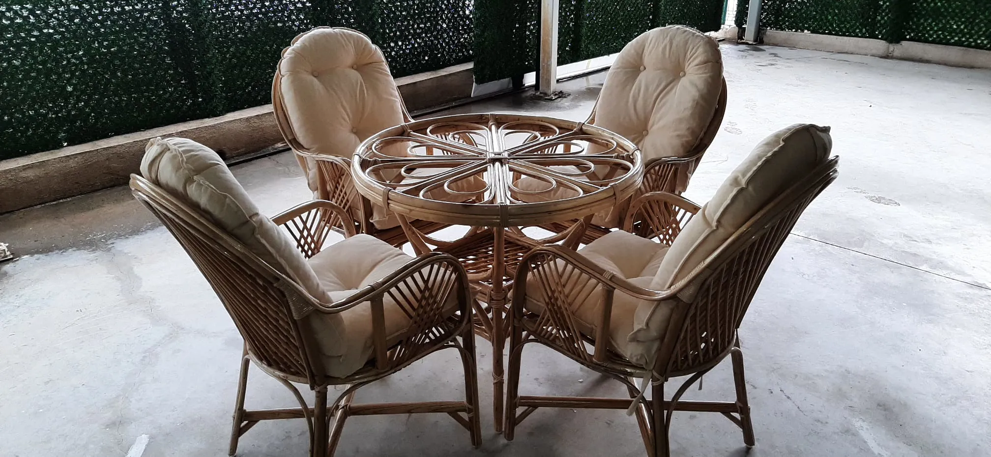 Ankara Bambu Balkon Bahçe  Ramona Takımı 4 Kişilik 