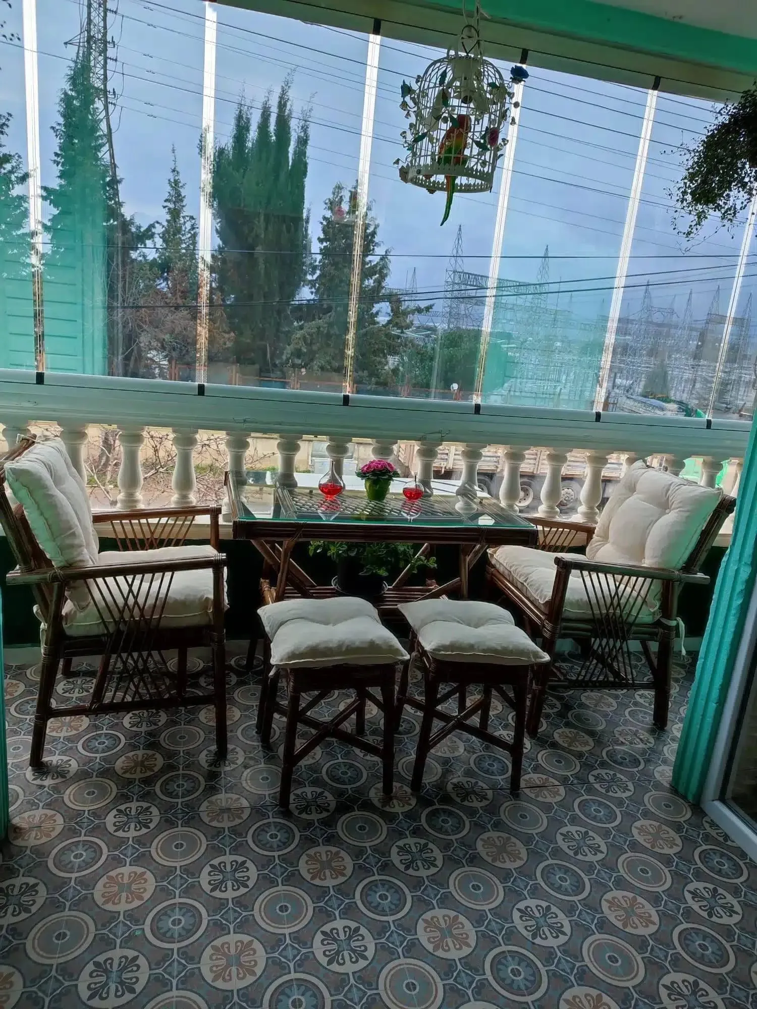 Muğla Bambu Balkon Bahçe Takımı 2 Kişilik 