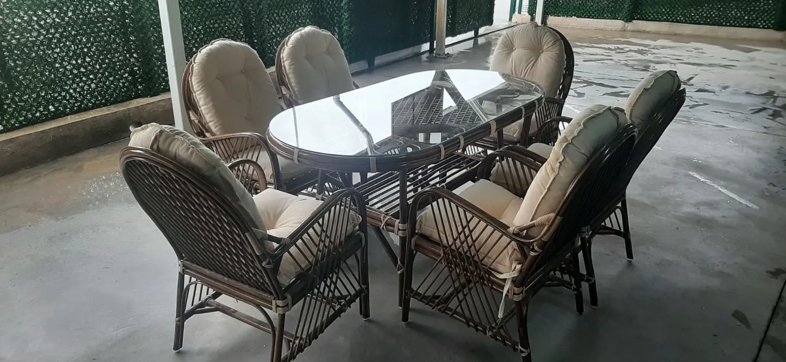 İstanbul Bambu Balkon Bahçe Monika Ceviz 6 Kişilik