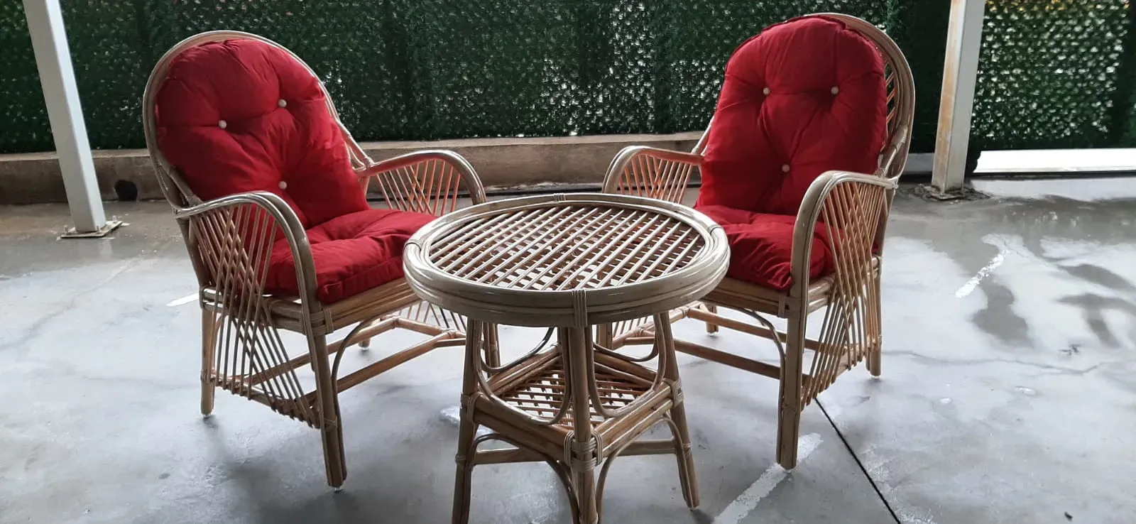 İstanbul Bambu Balkon Bahçe Monika  Takımı Ceviz 2 Kişilik